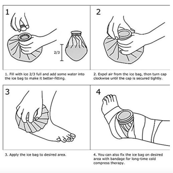 Reusable for Injuries, Pain Relief Hot & Cold Therapy 2 Sizes 6"/11"2 Pack Black - Picture 6 of 7